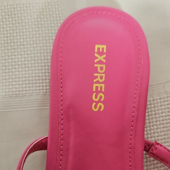 Express Pink and Gold Women's Sandals - Picture 3 of 16